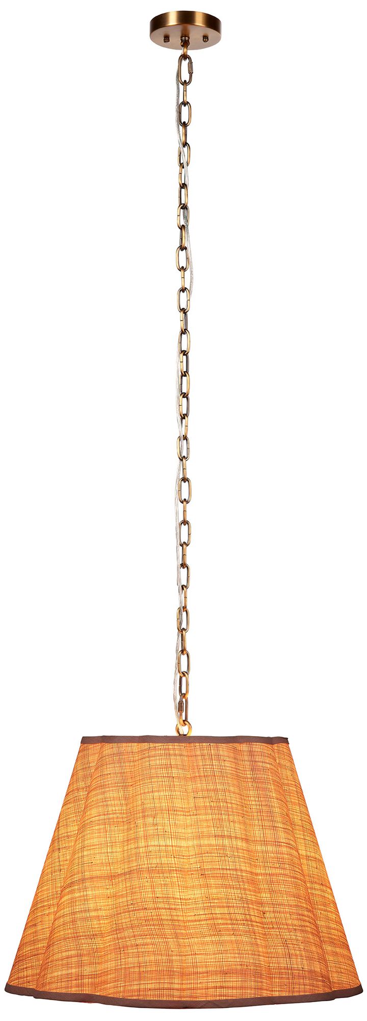 Image 7 Jamie Young Scalloped 1-Light Raffia Pendant more views