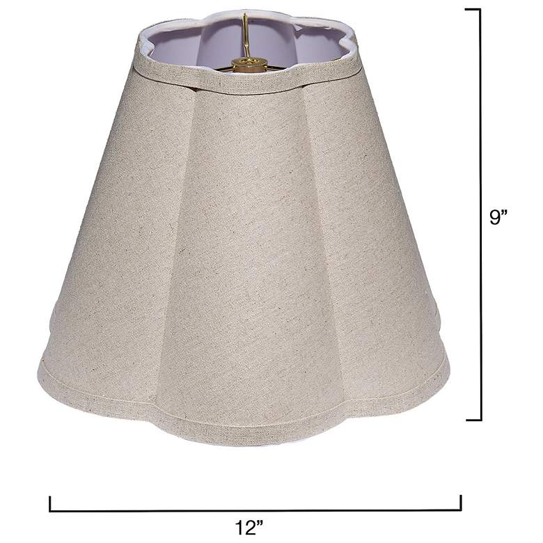 Image 2 Jamie Young Scalloped Natural Linen 12" Shade more views