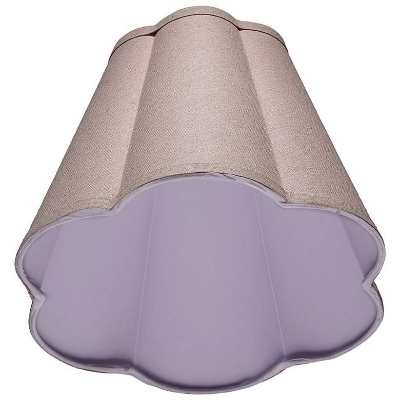Image 4 Jamie Young Scalloped Natural Linen 12" Shade more views