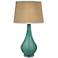 Jamie Young Scavo Frosted Aqua Blue Glass Table Lamp