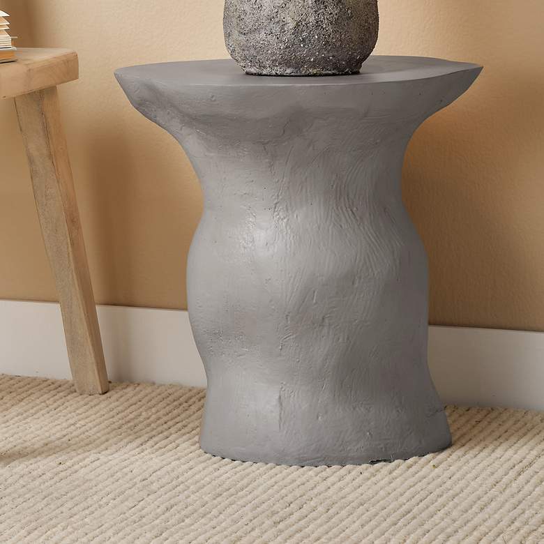 Image 1 Jamie Young Sculpt Fiber Glass Indoor/Outdoor Cement Rustic Side Table