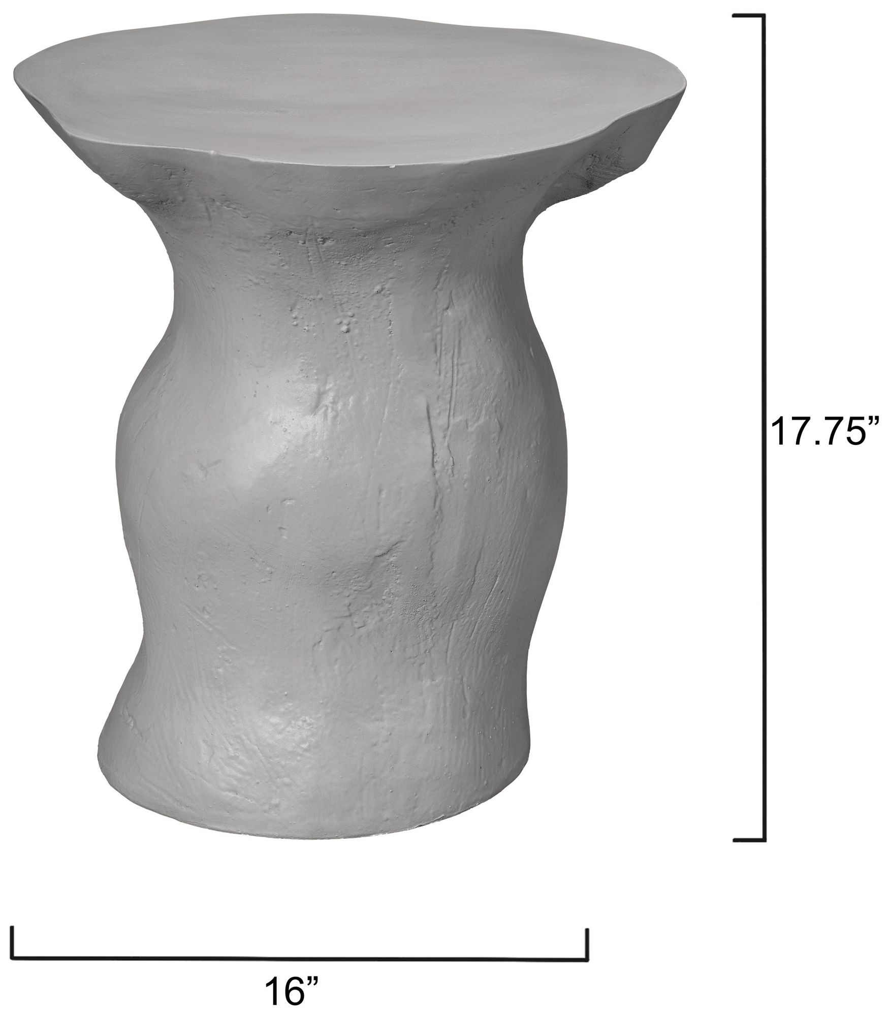 Image 3 Jamie Young Sculpt Fiber Glass Indoor/Outdoor Cement Rustic Side Table more views