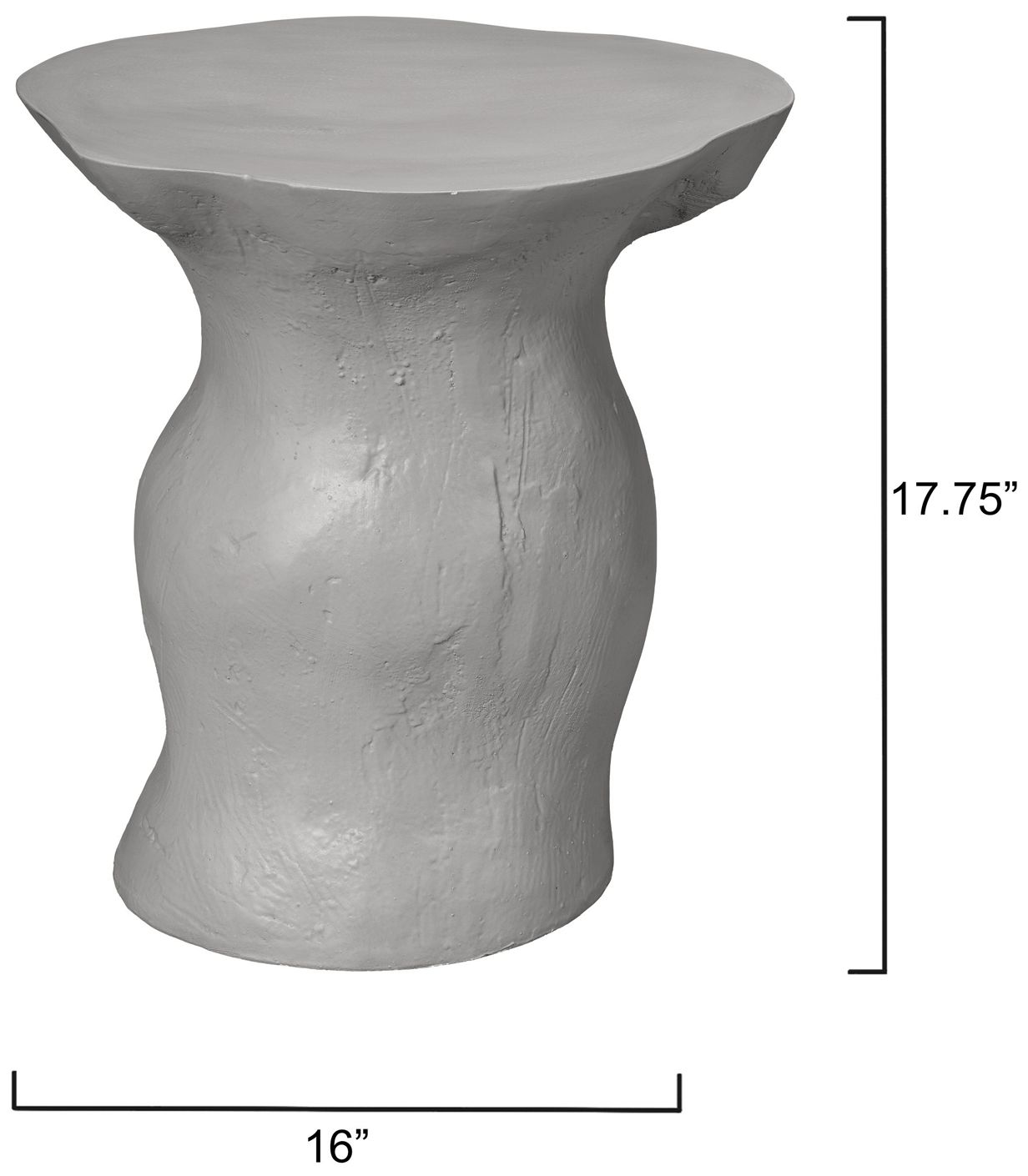 Image 5 Jamie Young Sculpt Fiber Glass Indoor/Outdoor Cement Rustic Side Table more views
