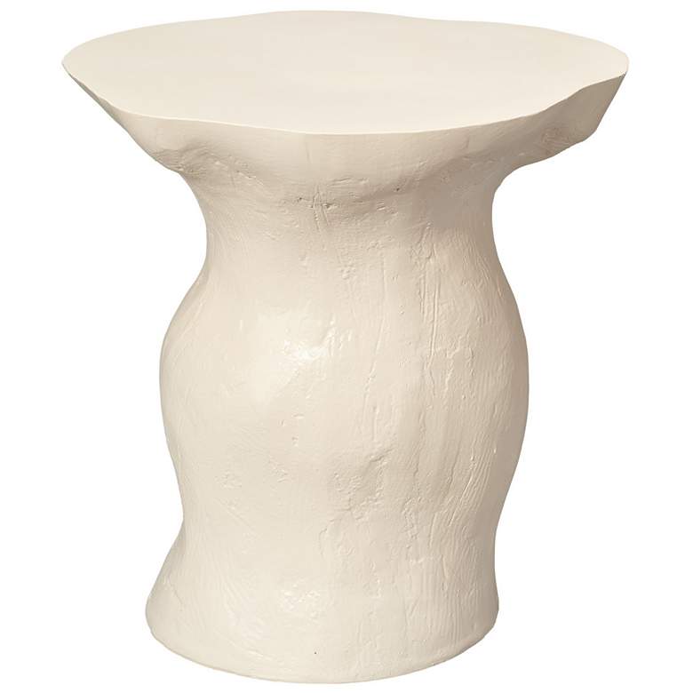 Image 1 Jamie Young Sculpt Fiber Glass Indoor/Outdoor Cream Side Table