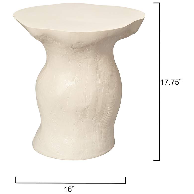 Image 3 Jamie Young Sculpt Fiber Glass Indoor/Outdoor Cream Side Table more views