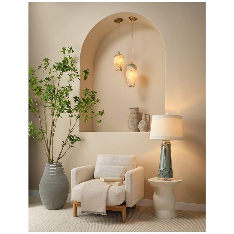 Image 5 Jamie Young Sculpt Fiber Glass Indoor/Outdoor Cream Side Table more views