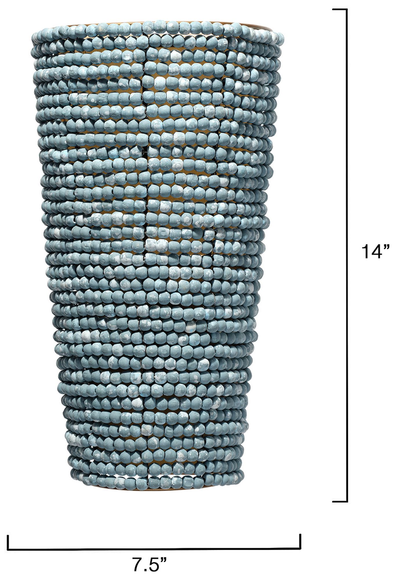 Image 3 Jamie Young Seawall 1-Light Beaded Cone Wall Sconce 14" in Blue more views