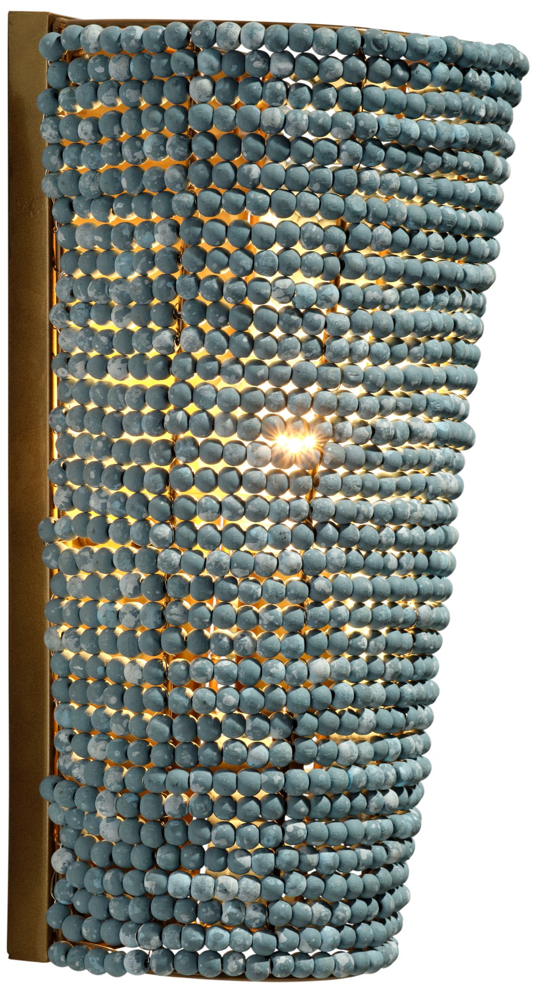 Image 7 Jamie Young Seawall 1-Light Beaded Cone Wall Sconce 14" in Blue more views