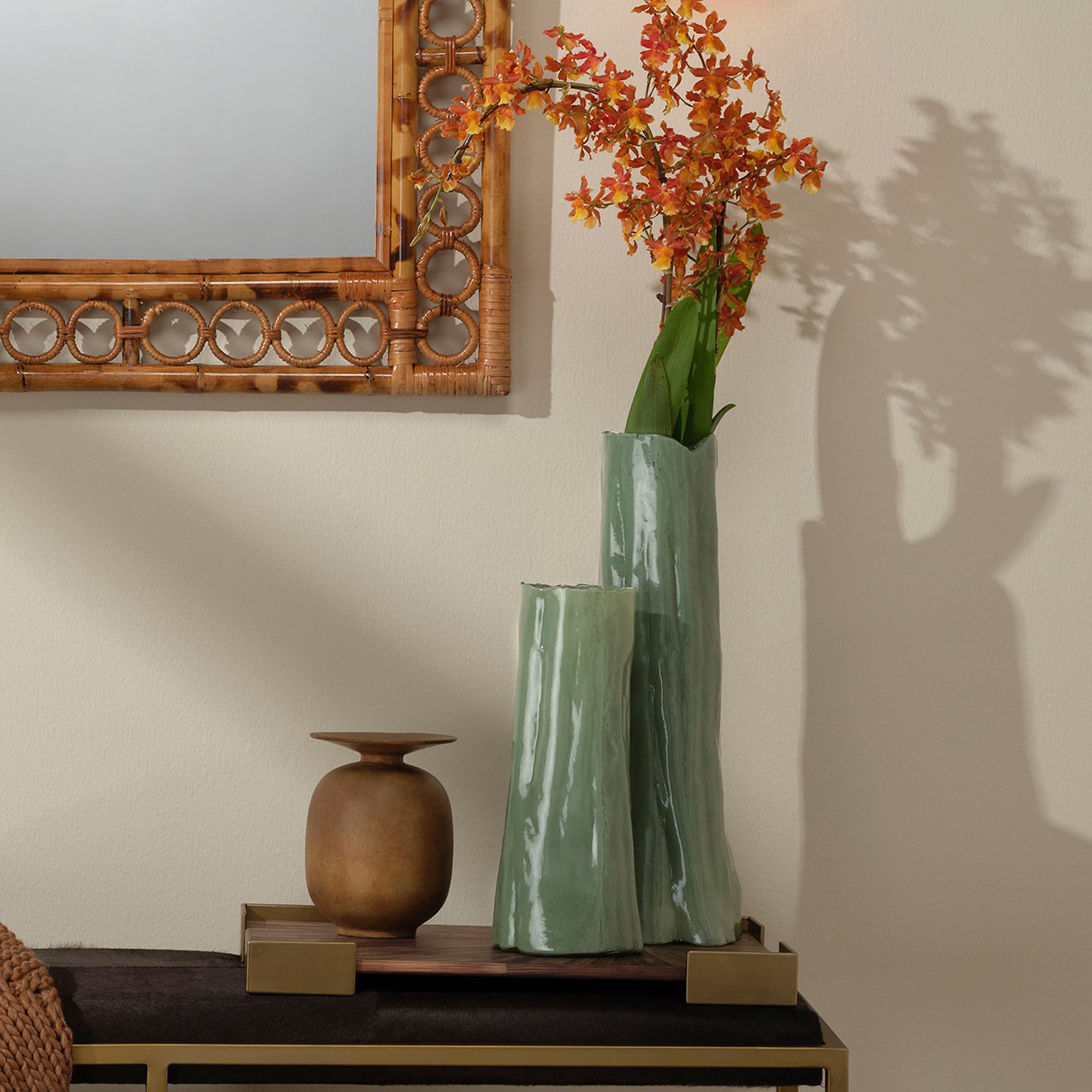 Image 2 Jamie Young Sequoia Green Glass Decorative Vase 20" more views