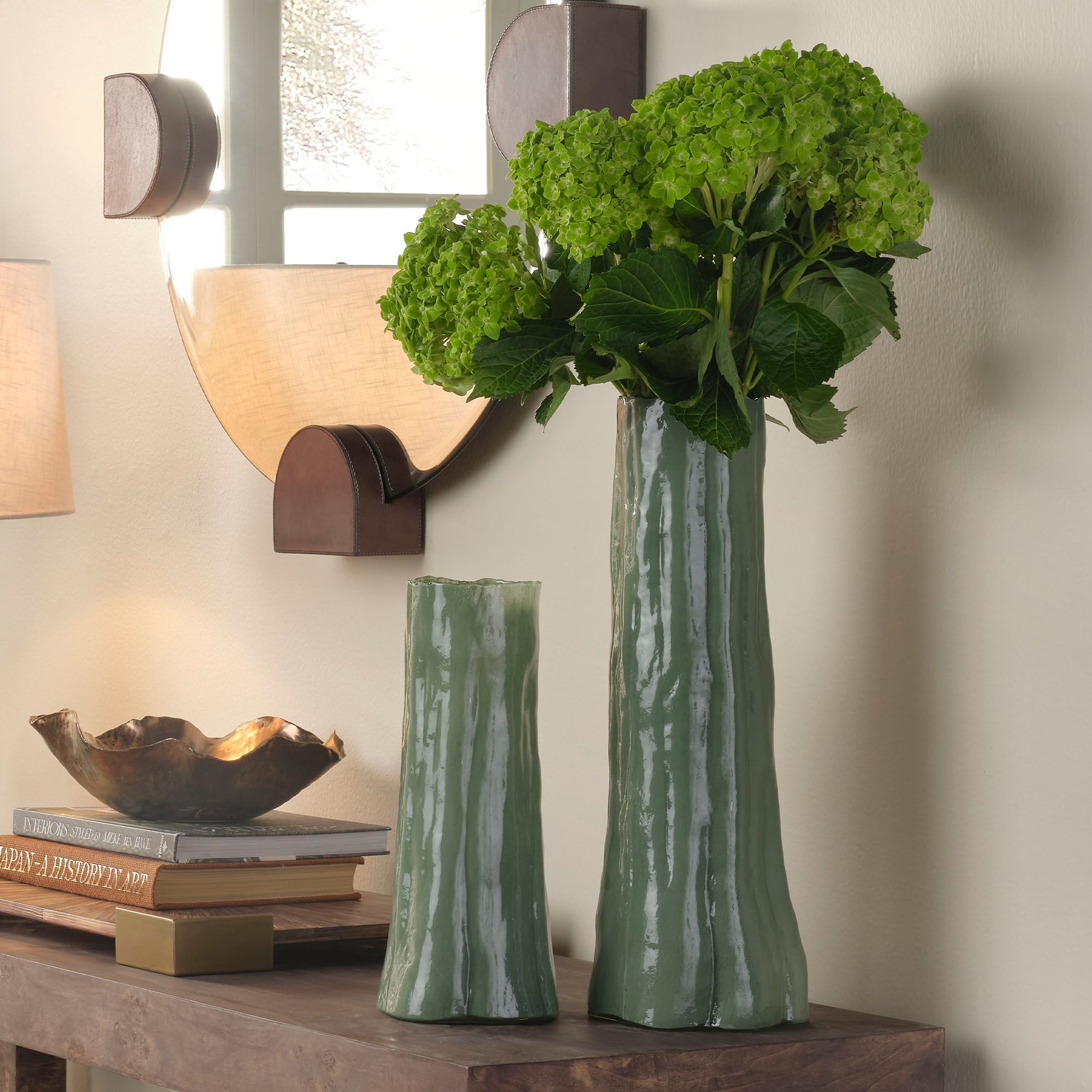 Image 7 Jamie Young Sequoia Green Glass Decorative Vase 20" more views