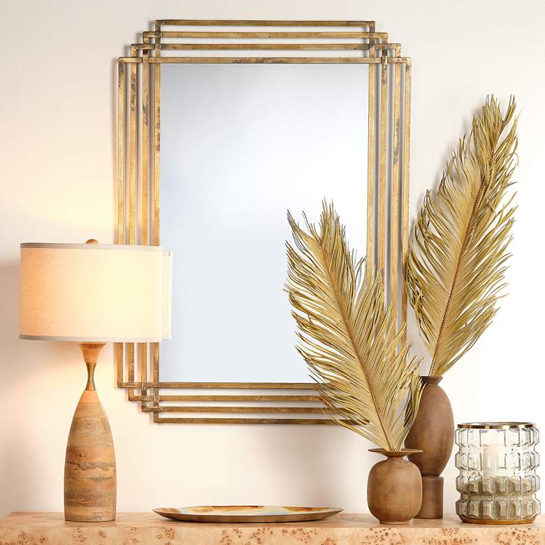 Image 1 Jamie Young Serai Antique Brass 32 inch x 44 inch Wall Mirror