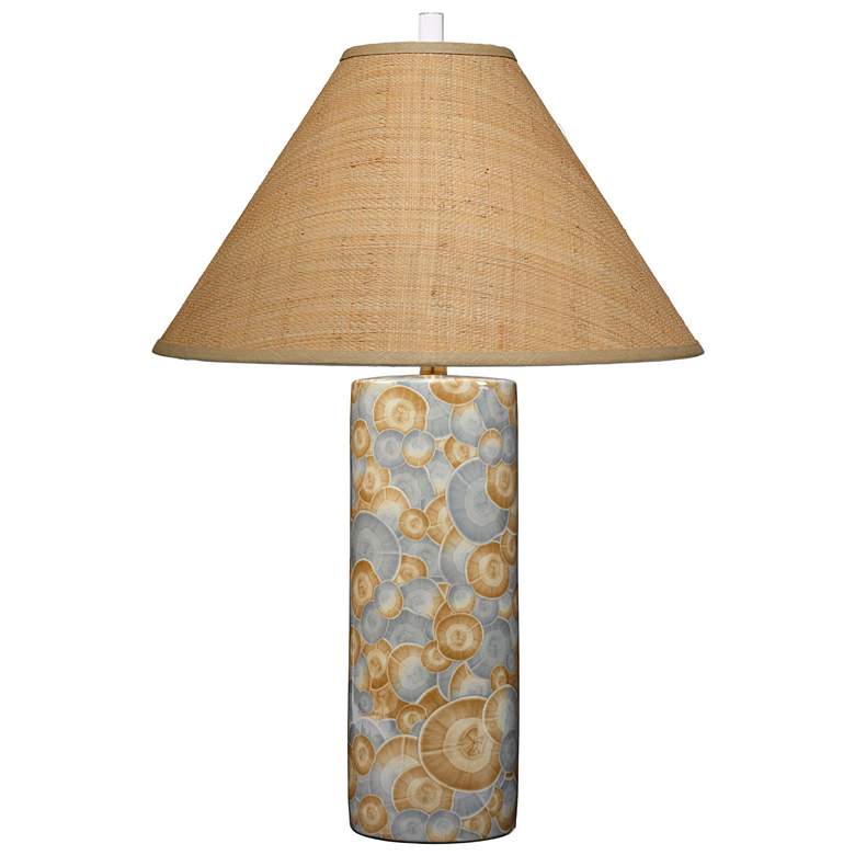 Image 1 Jamie Young Serene Ceramic Table Lamp with Raffia Shade