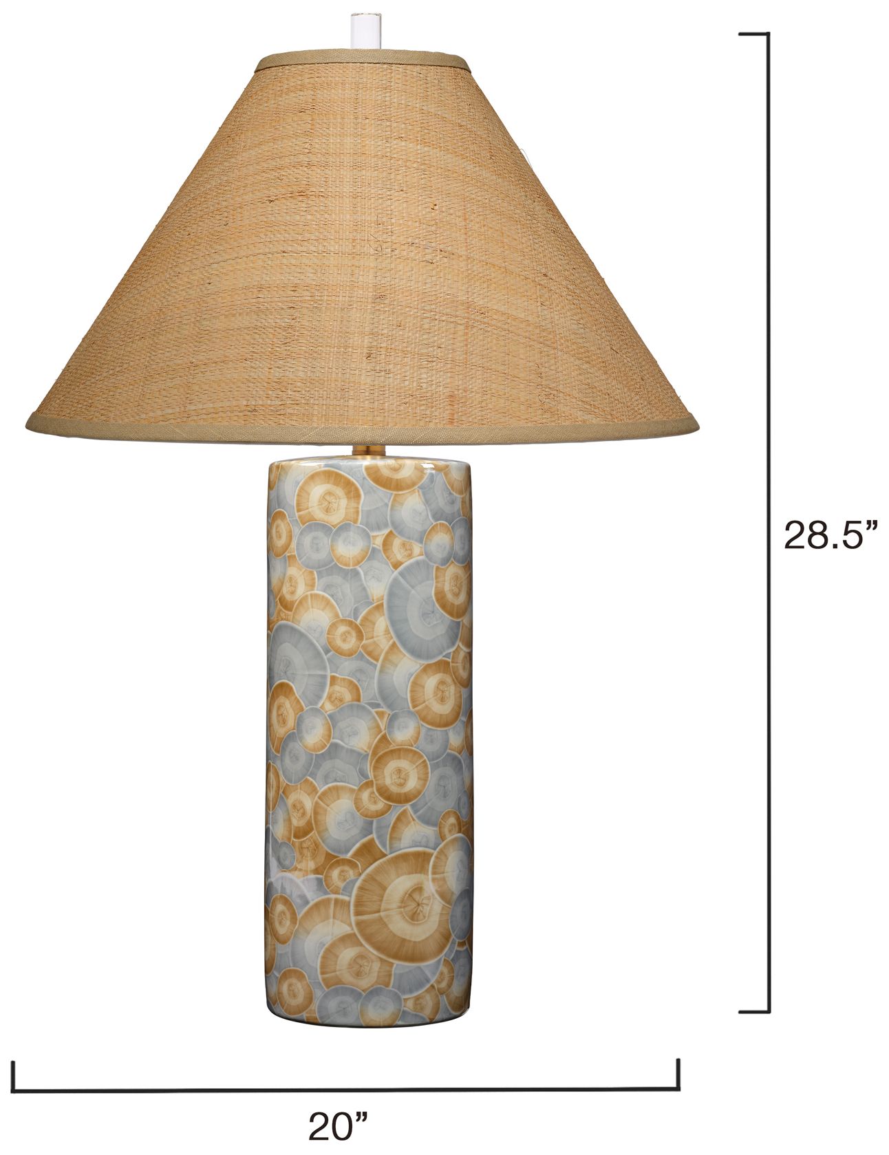 Image 5 Jamie Young Serene Ceramic Table Lamp with Raffia Shade more views