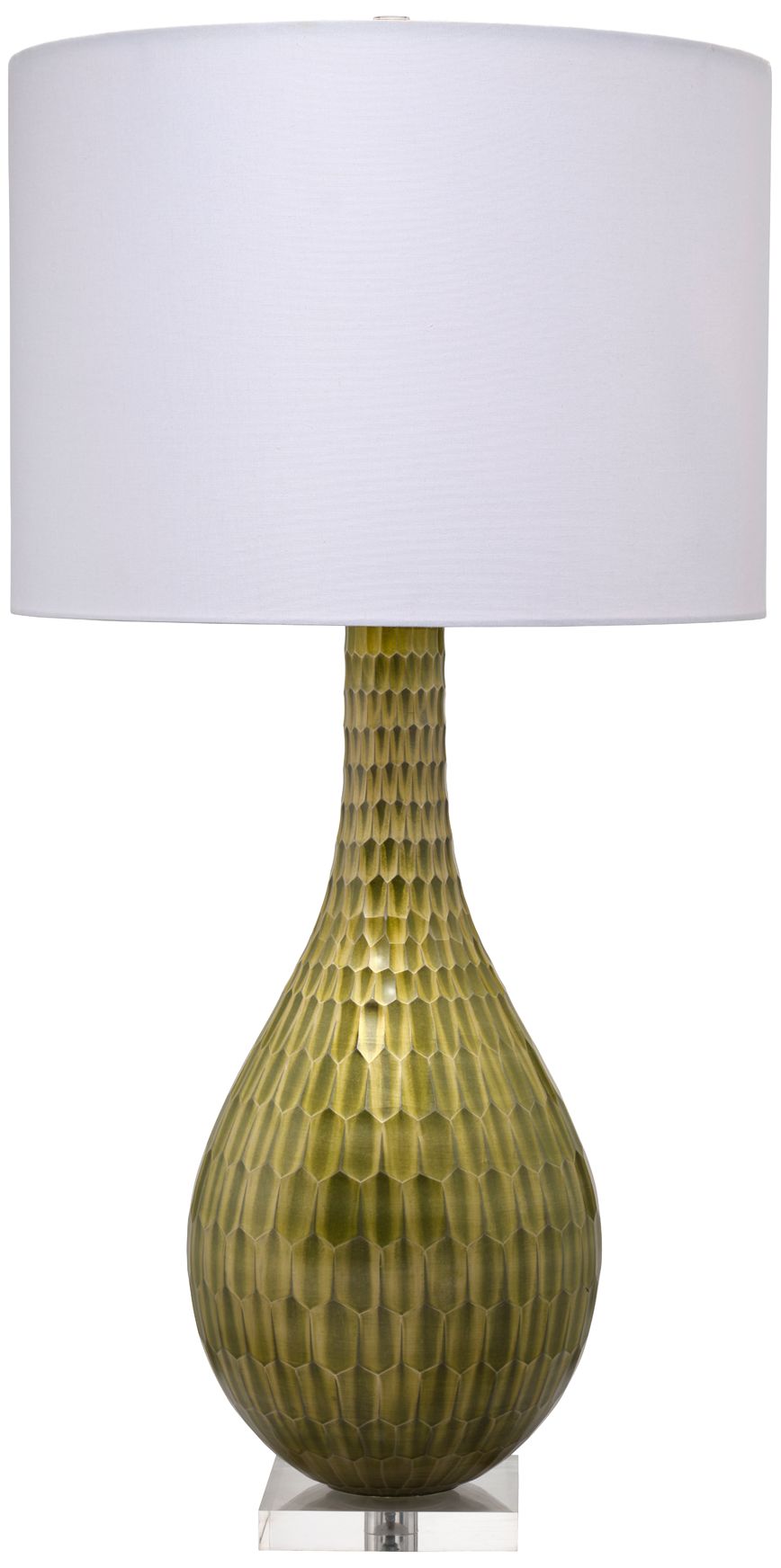 Image 2 Jamie Young Serpentine Etched Glass Table Lamp 36.5" in Green