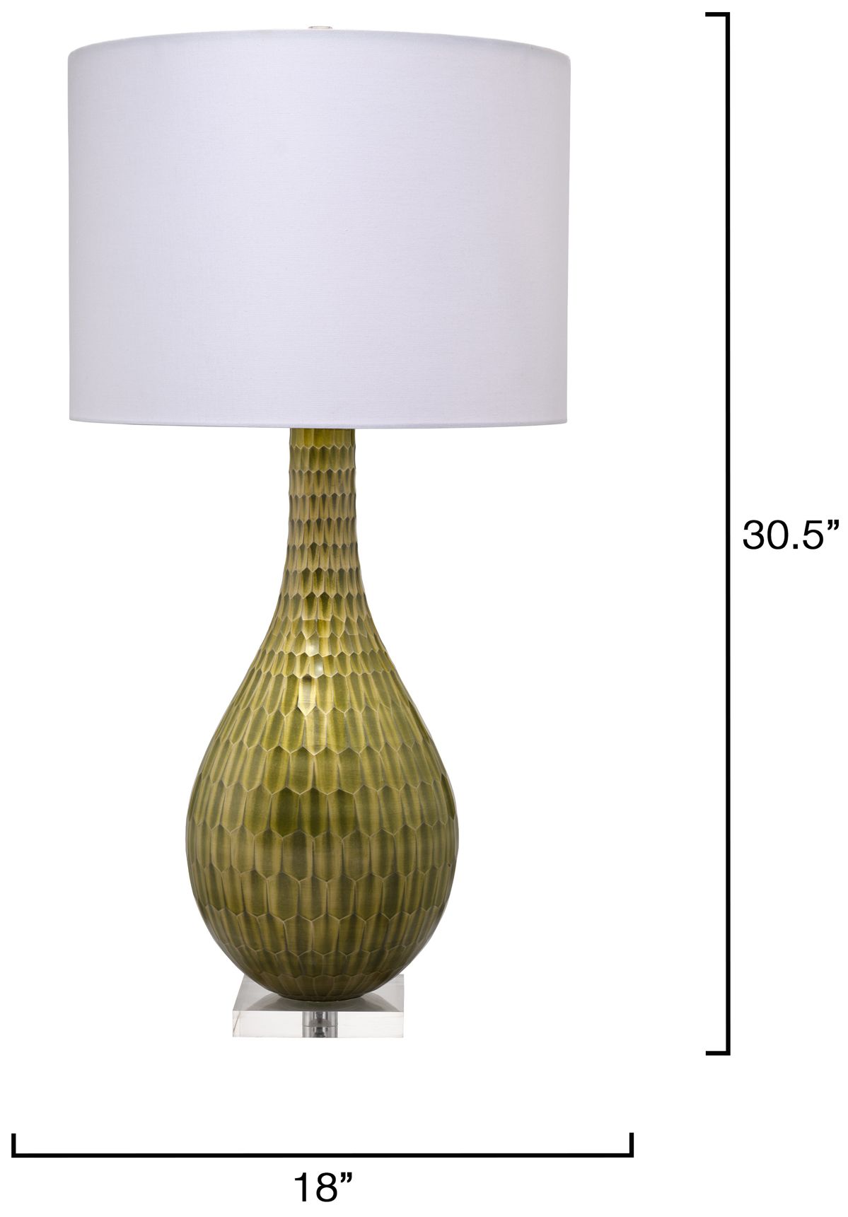 Image 3 Jamie Young Serpentine Etched Glass Table Lamp 36.5" in Green more views