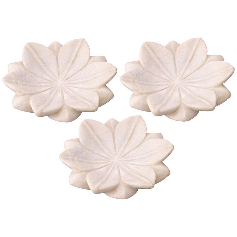 Image 1 Jamie Young Set of 3 Small Marble Lotus Plates