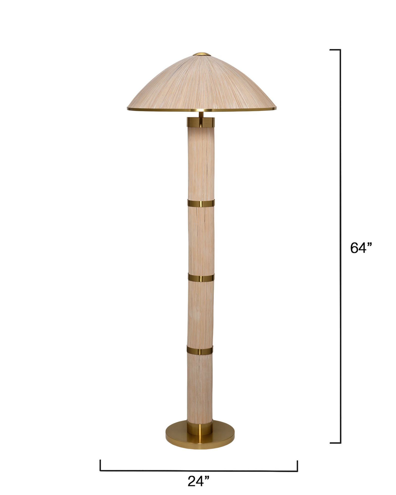 Image 3 Jamie Young Seychelles 2-Light Rattan Floor Lamp 64" more views