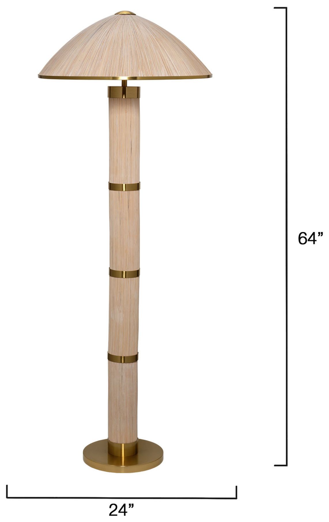 Image 6 Jamie Young Seychelles 2-Light Rattan Floor Lamp 64" more views