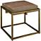 Jamie Young Shelby 18" Taupe Leather and Nickel Accent Stool