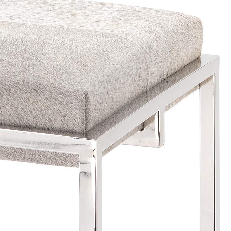 Image 2 Jamie Young Shelby 27" High Gray Hide and Nickel Counter Stool more views