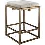 1_Jamie Young Shelby 27" High White Hide and Antique Brass Counter Stool