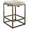 Jamie Young Shelby 27" High White Hide and Antique Brass Counter Stool
