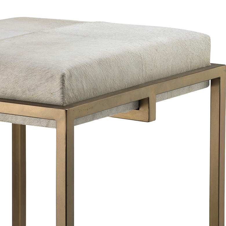 Image 2 Jamie Young Shelby 27" High White Hide and Antique Brass Counter Stool more views