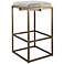 Jamie Young Shelby 33" High White Hide and Antique Brass Bar Stool