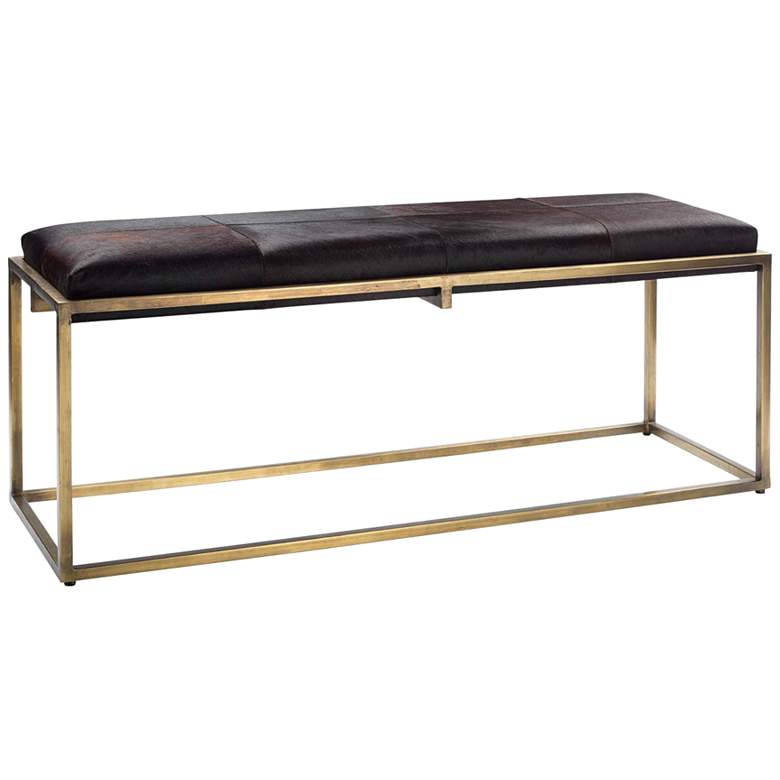 Image 2 Jamie Young Shelby 51" Wide Espresso and Antique Brass Banquette Bench