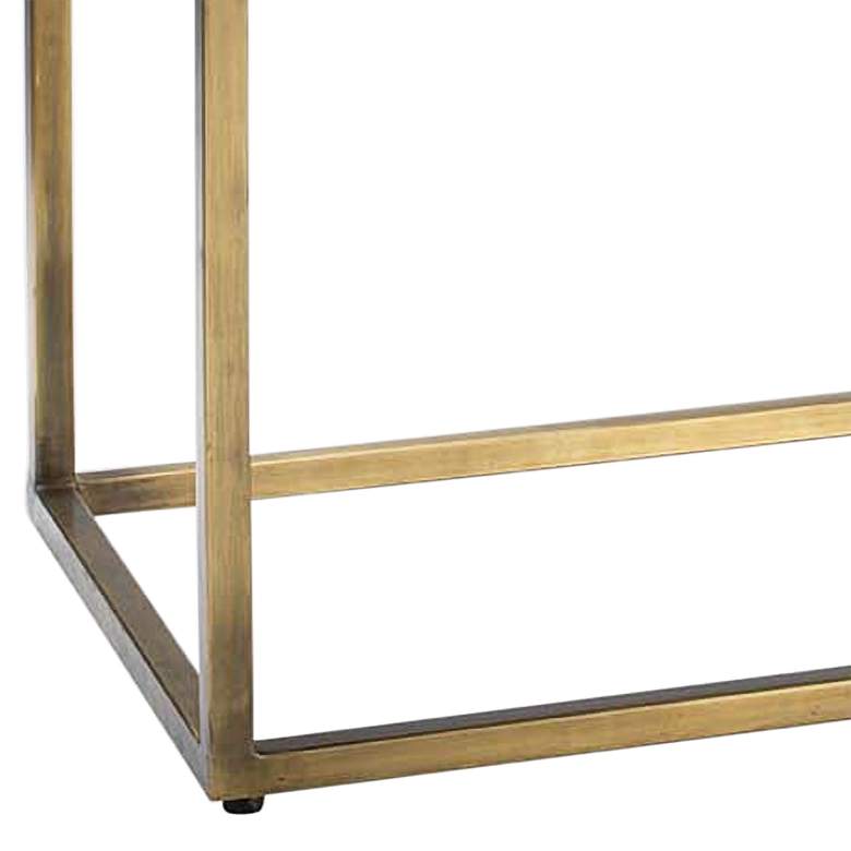 Image 4 Jamie Young Shelby 51" Wide Espresso and Antique Brass Banquette Bench more views