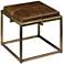 Jamie Young Shelby Olive Leather Antique Brass Stool