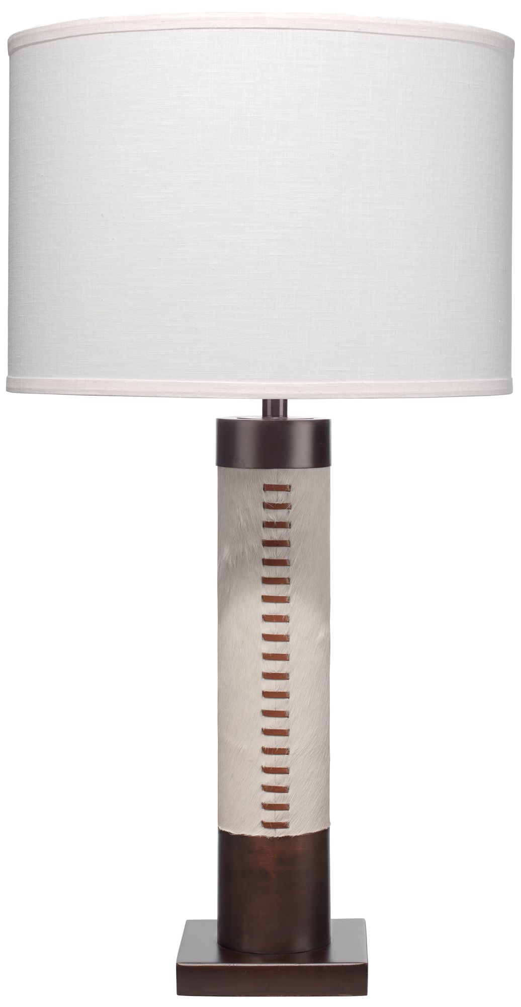 Image 2 Jamie Young Sheridan Ox Hide Table Lamp with Linen Shade