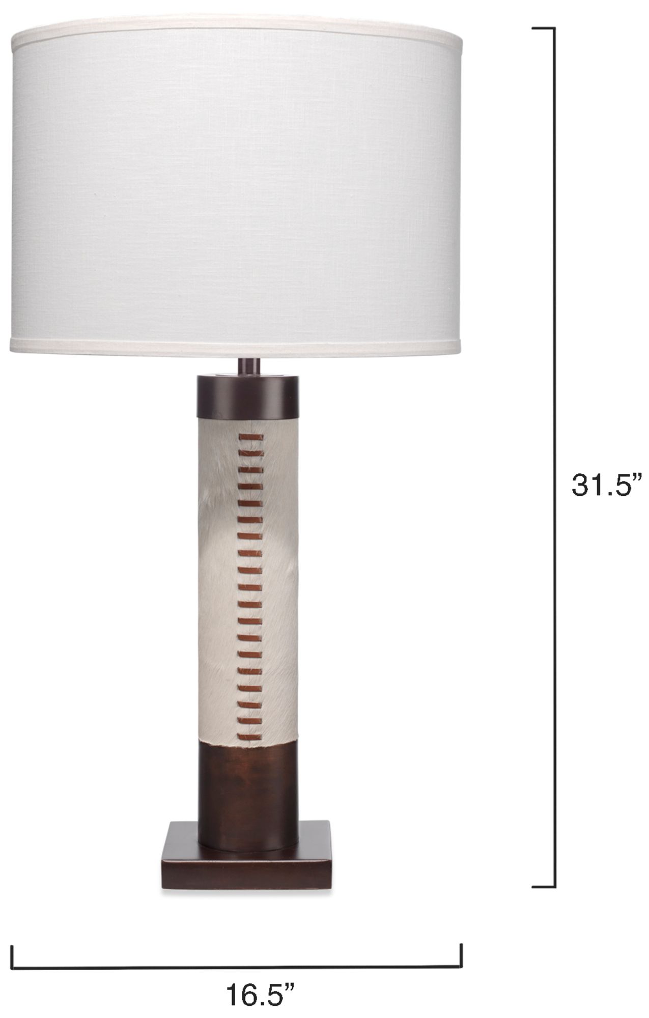 Image 3 Jamie Young Sheridan Ox Hide Table Lamp with Linen Shade more views