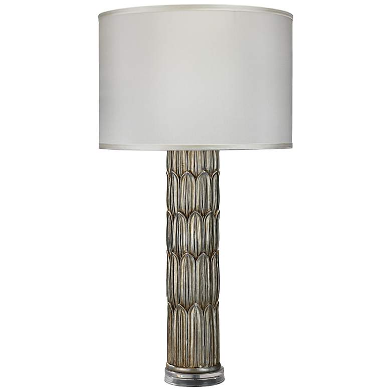 Image 1 Jamie Young Silver Carved Column Table Lamp