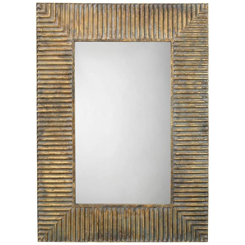 Image 1 Jamie Young Slatted Antique Brass 29" x 41" Wall Mirror