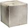 Jamie Young Small Square Gray Hide Leather Ottoman