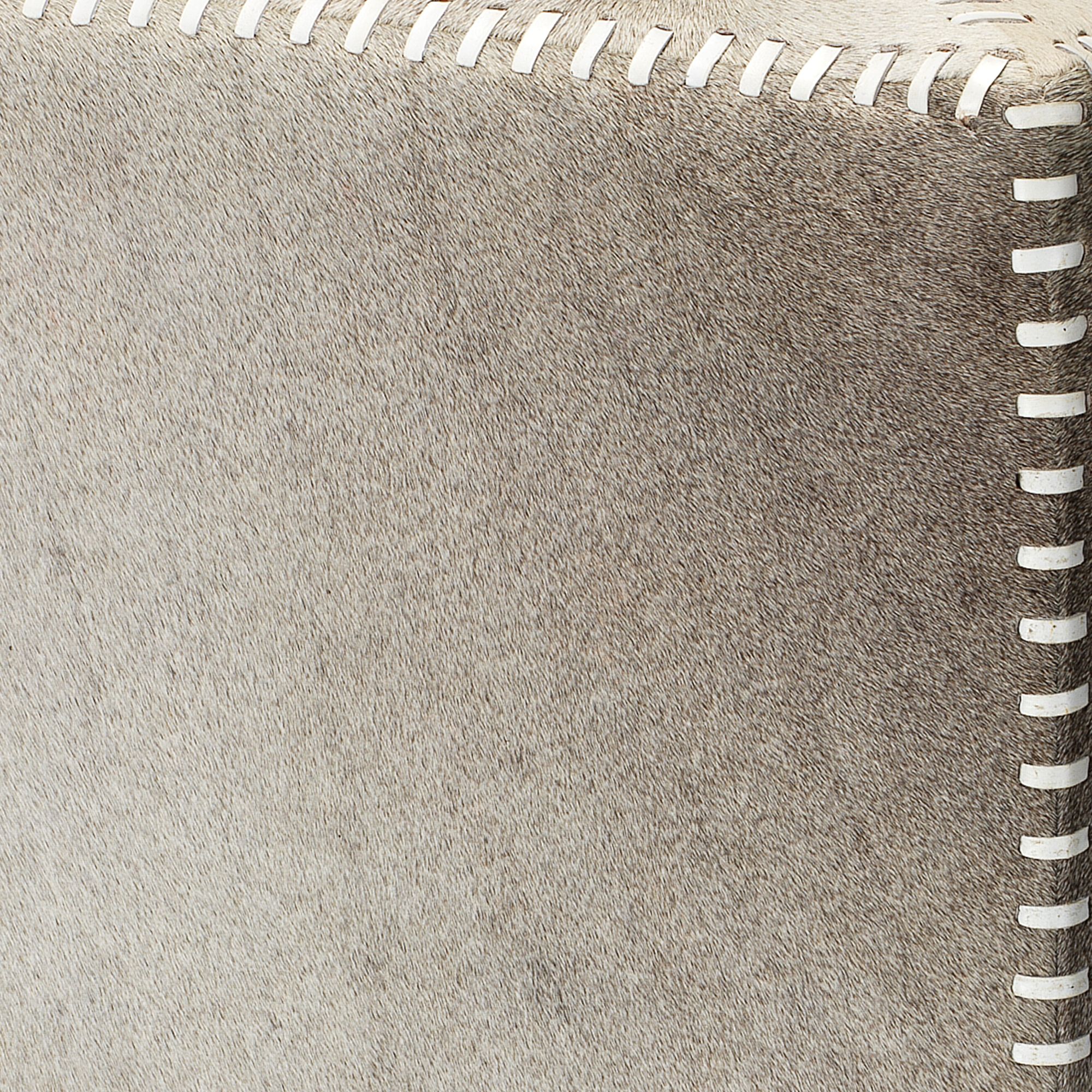 Image 4 Jamie Young Small Square Gray Hide Leather Ottoman more views