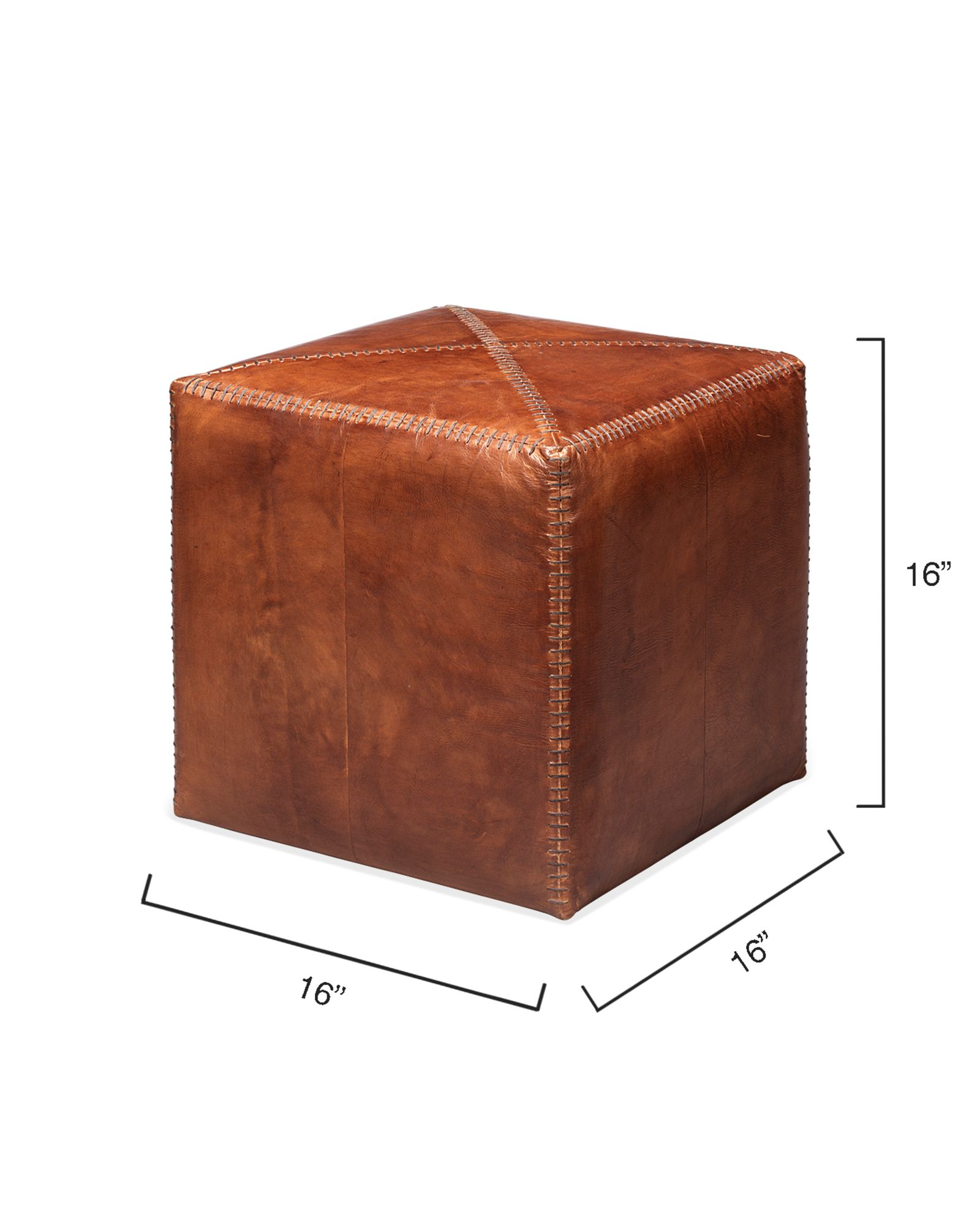 Image 2 Jamie Young Small Square Tobacco Leather Ottoman more views