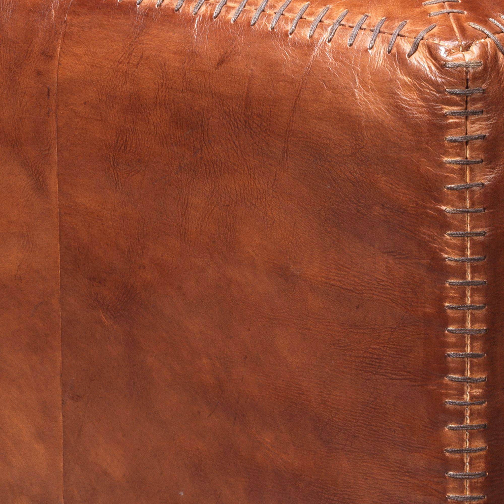 Image 3 Jamie Young Small Square Tobacco Leather Ottoman more views