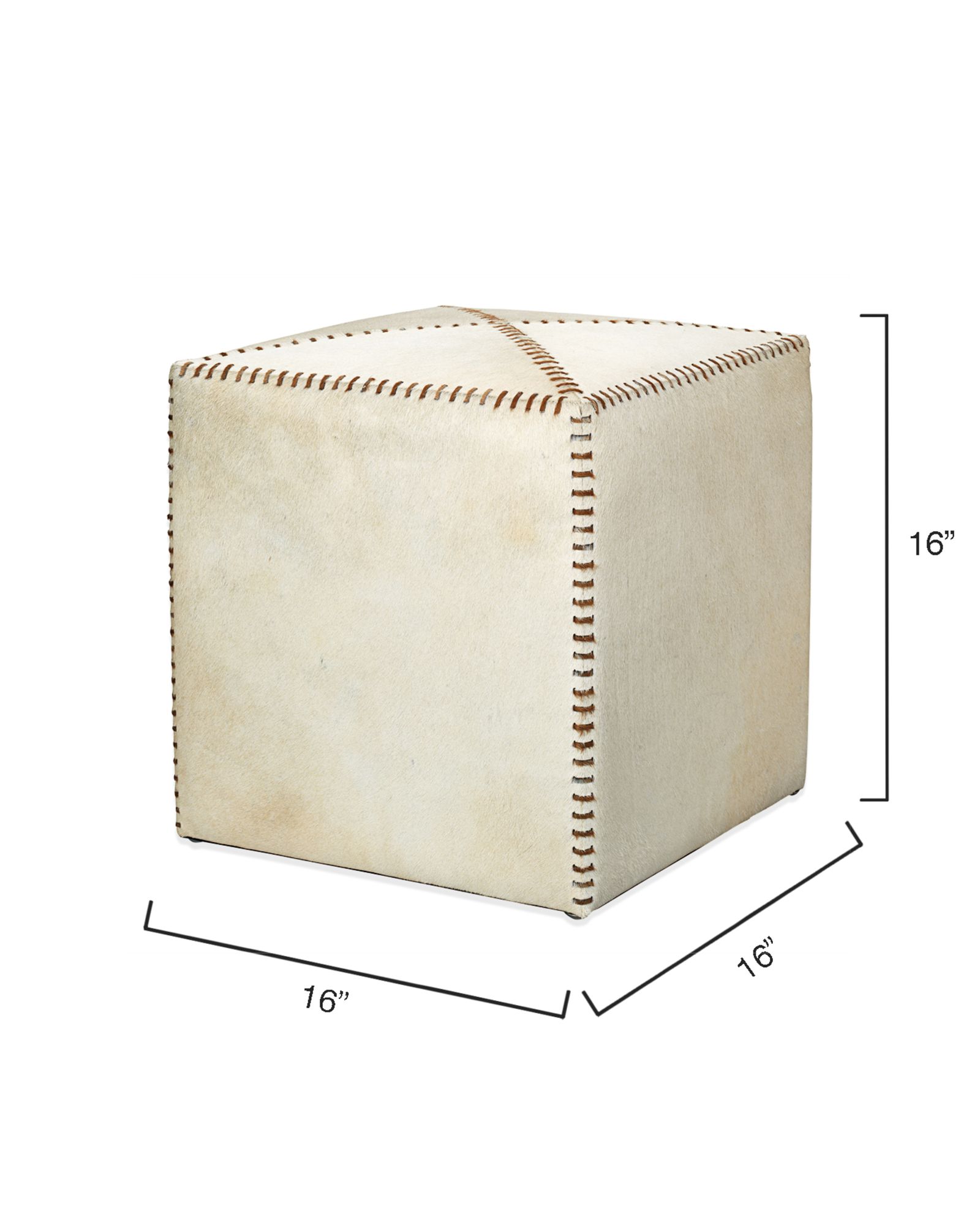 Image 3 Jamie Young Small White Hide Leather Ottoman more views