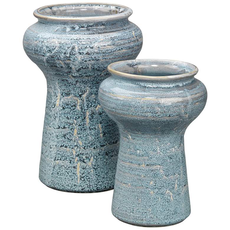 Image 1 Jamie Young Snorkel Blue Ceramic Vases Set of 2