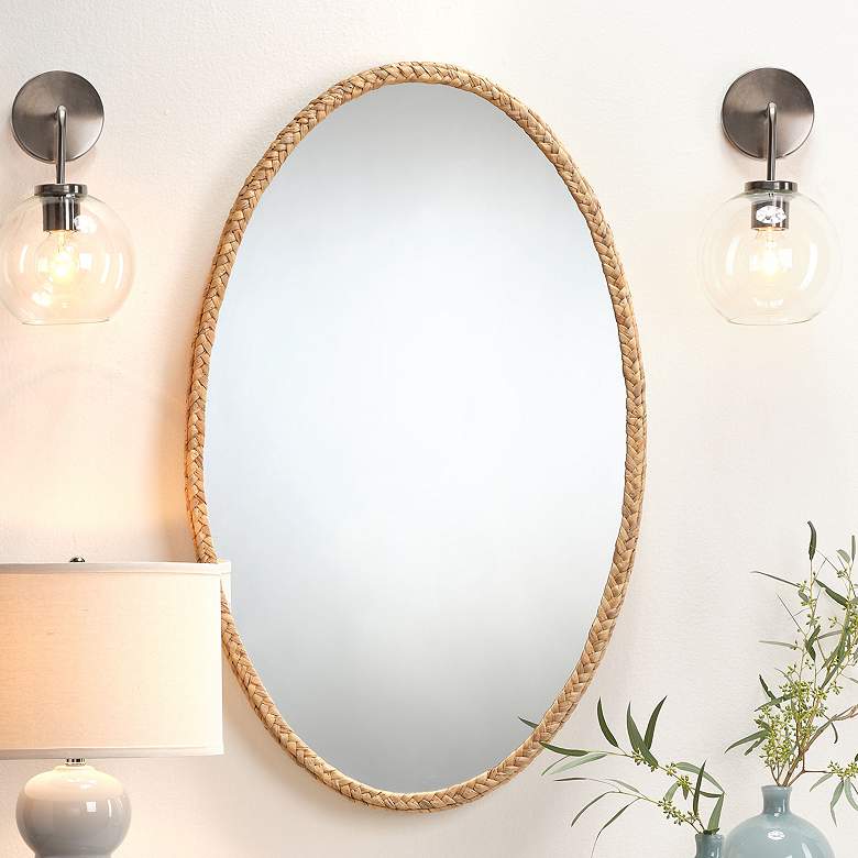 Image 1 Jamie Young Sparrow Braided 41" Oval Mirror