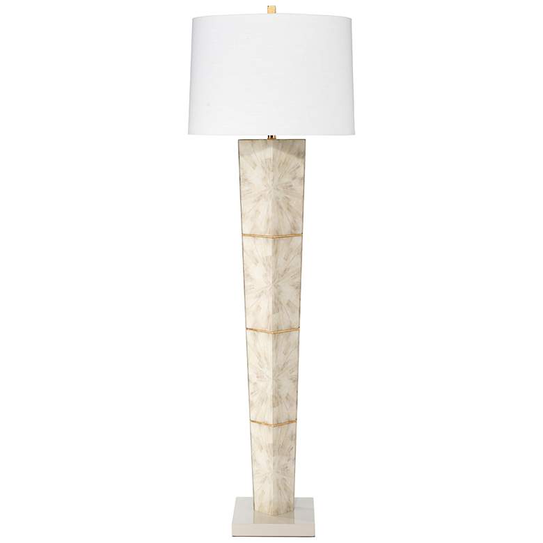 Image 3 Jamie Young Spectacle 60 inch Soft Gray Horn Lacquer Floor Lamp