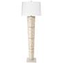 Jamie Young Spectacle Soft Gray Horn Lacquer Floor Lamp in scene