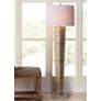Jamie Young Spectacle Soft Gray Horn Lacquer Floor Lamp in scene