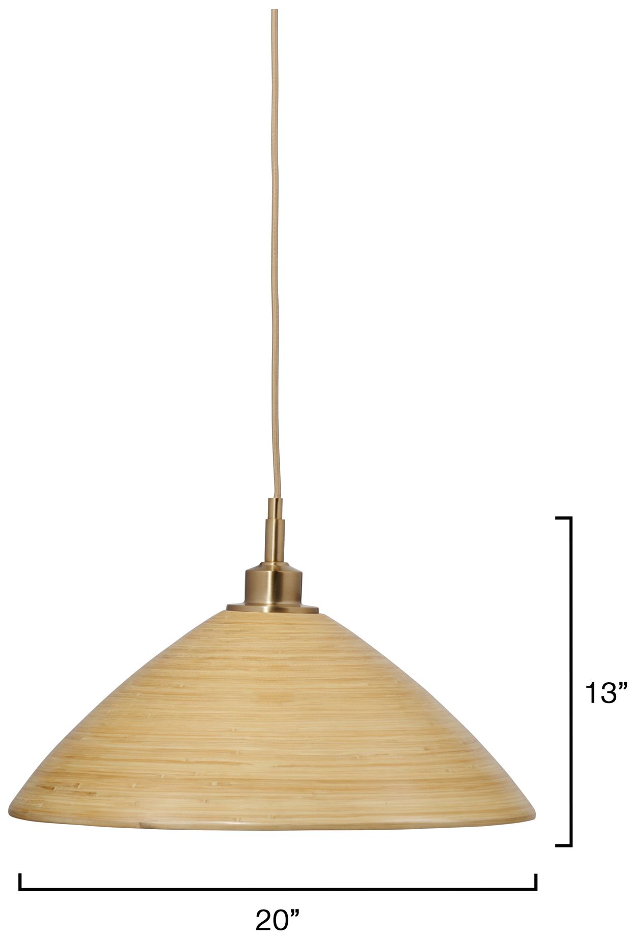 Image 2 Jamie Young Spun 1-Light Natural Bamboo Pendant 13" in Natural more views