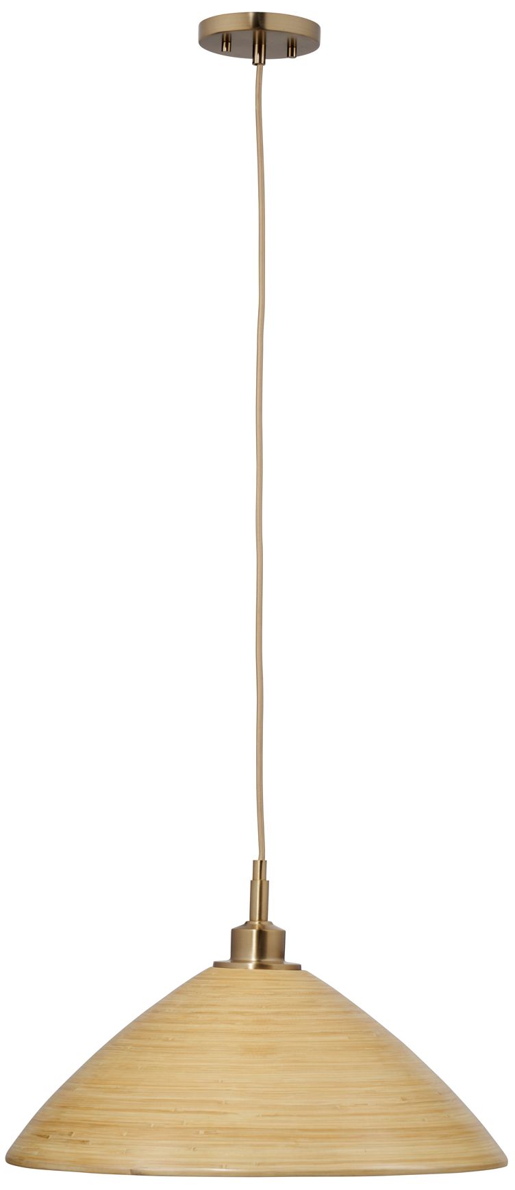 Image 5 Jamie Young Spun 1-Light Natural Bamboo Pendant 13" in Natural more views