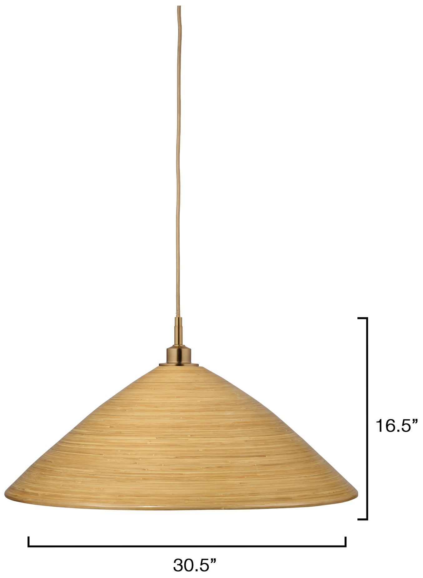 Image 2 Jamie Young Spun 1-Light Natural Bamboo Pendant 16.5" in Natural more views