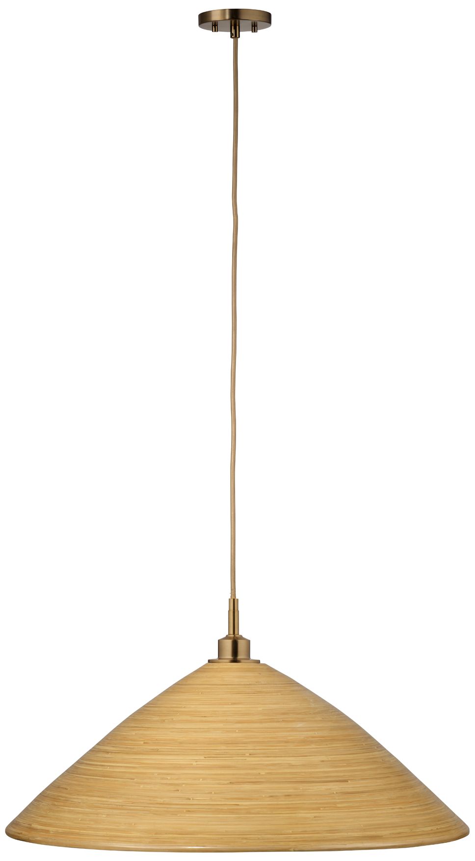 Image 5 Jamie Young Spun 1-Light Natural Bamboo Pendant 16.5" in Natural more views