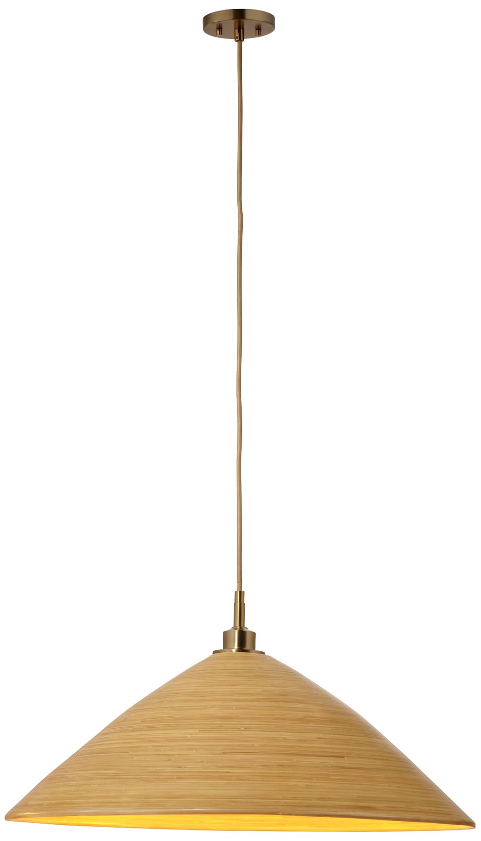 Image 6 Jamie Young Spun 1-Light Natural Bamboo Pendant 16.5" in Natural more views